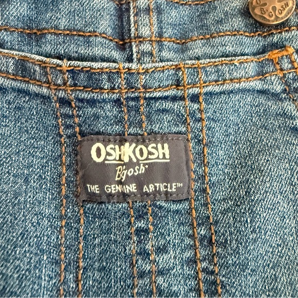 OshKosh B'gosh kids Blue Denim Overalls size 12M - Picture 3 of 9